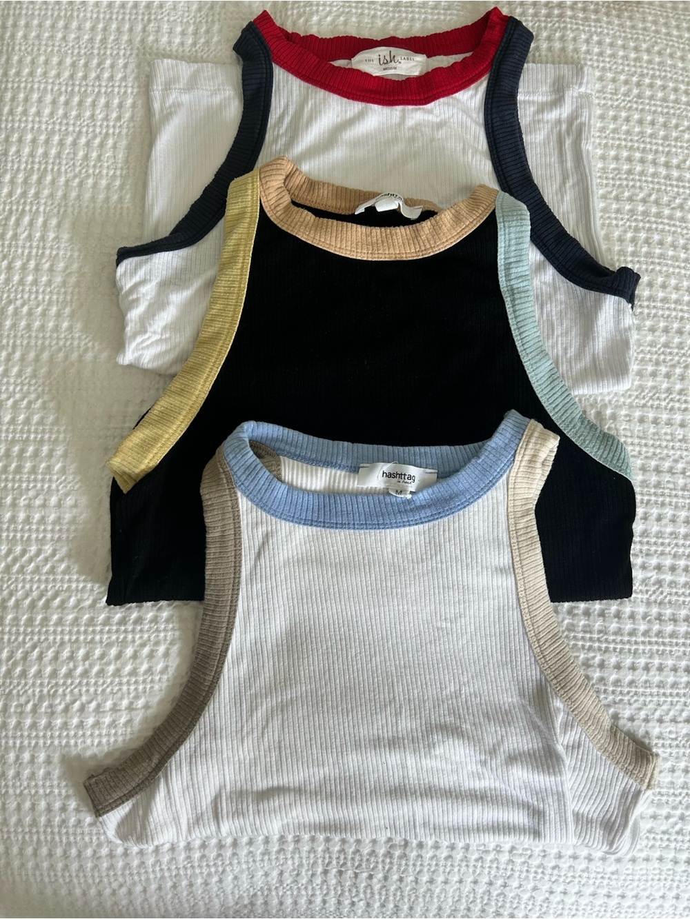 Colorblock-Trim Ribbed Tank Top